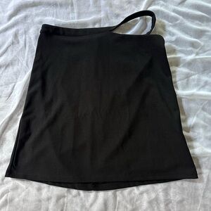 Chic Black Skirt with Waist Cut-Out - Size US 8